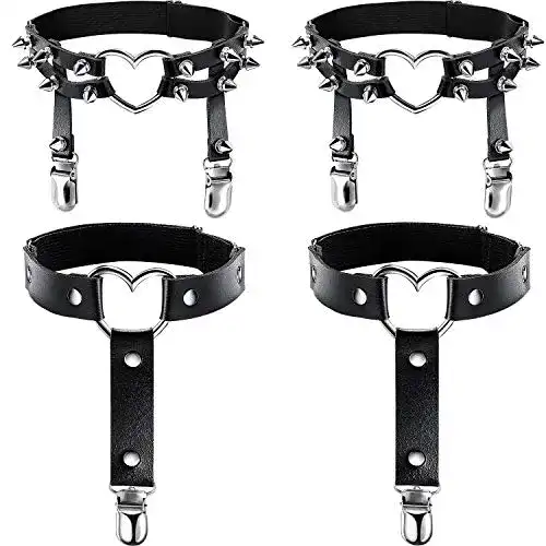 Strapshalter SATINIOR 2 Paare Leder Bein Harness Niet PU