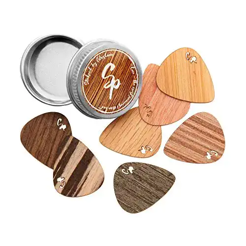 Plektrum Stickpick, Set mit 7 flexiblen Gitarrenplektren, Echtholz