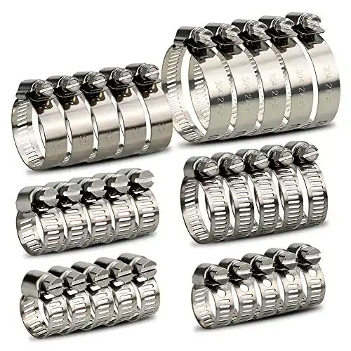 Schlauchschellen InduSKY 30 Stücke Set 6-51mm Einstellbar