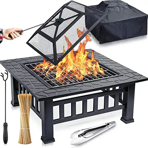 Feuerschale mit Funkenschutz Funkenflug ® 3in1 mit Grillrost