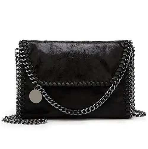 Clutch Valleycomfy Elegante Schultertasche Metallic Kette Riemen