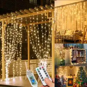 Lichterkette WEARXI Lichtervorhang 3×3m 300 LEDs Lichtvorhang