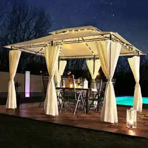 Pavillon Swing & Harmonie LED, 3x4m Minzo inkl. Seitenwände