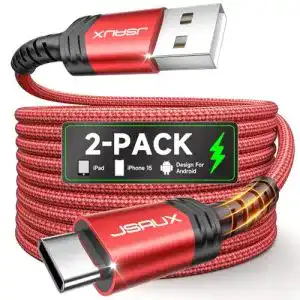 Schnellladekabel JSAUX USB C Kabel 3,1A [2 Stück 2M], USB Typ C