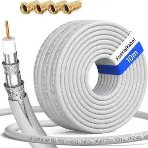 Koaxialkabel HB-DIGITAL 135dB 10m Koaxial SAT Kabel HQ-135