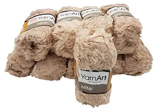 Fransengarn YarnArt Mink 10 x 50 Gramm Plüschgarn, Beige 331