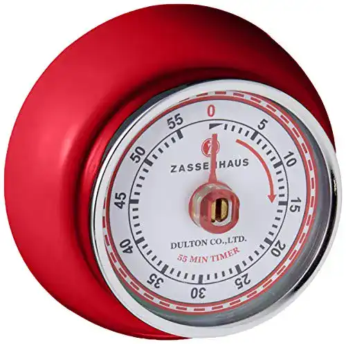 Kurzzeitwecker Zassenhaus Speed Küchentimer, Edelstahl, Rot