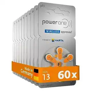 Hörgerätebatterien Power One PowerOne P 13, 60 Stück