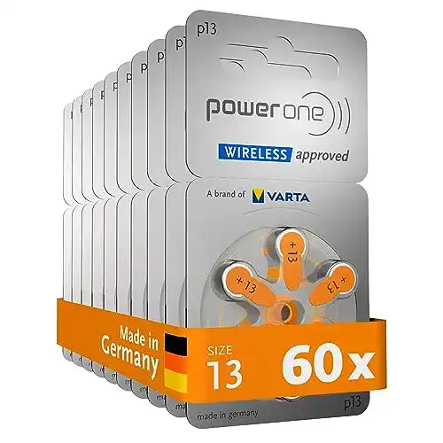 Hörgerätebatterien Power One PowerOne P 13, 60 Stück