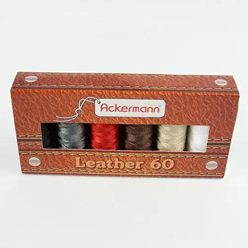 Nähgarn Ackermann ® Leather set Farben Mix Stärke 60, 6X 120m