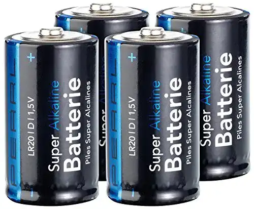 Mono-Batterie PEARL Batterien LR20: Sparpack Alkaline 4er-Pack
