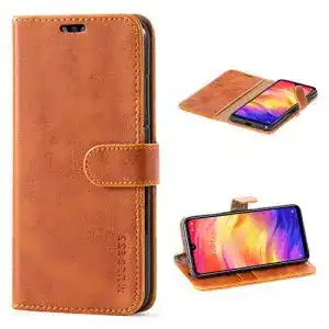 Xiaomi-Redmi-Note-7-Hülle Mulbess, Hülle Leder, Vintage Flip