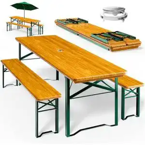 Bierzeltgarnitur Deuba Gartenmöbel-Set Klappbar 170 x 46 x 75cm
