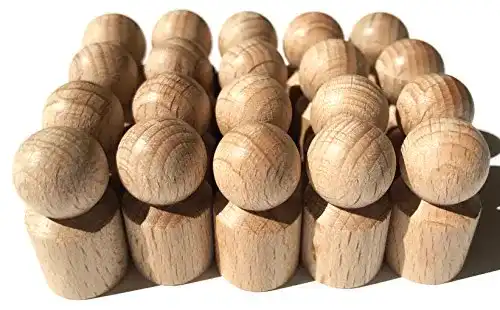 Spielfiguren Spieltz 52412: 20 DIY Halmakegel aus Holz, 20 Stück