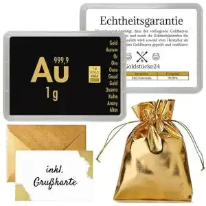 Goldbarren 1 g Goldstücke24 Gold zum Verschenken in Motivbox