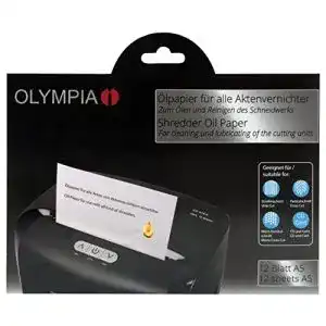 Ölpapier Olympia für Aktenvernichter zum Reinigen und Schmieren