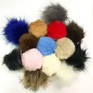 Fellbommel Anyasen Faux 14 Stück Faux Fur Pom Poms Künstlich