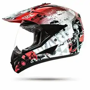 Crosshelm mit Visier ATO-Helme Stark ATO GS War Rot