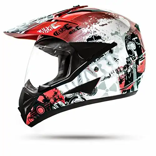 Crosshelm mit Visier ATO-Helme Stark ATO GS War Rot