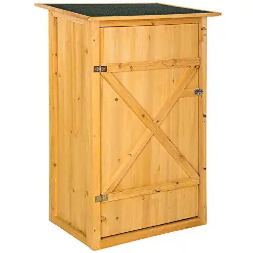 Geräteschuppen (Holz) TecTake 402200 Gartenschrank Flachdach