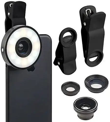 Die beste Makro-Objektiv Handy Somikon Ringleuchte: 4in1-Vorsatz-Linsen 2026 Test Bestseller Makro-Objektiv Handy Somikon Ringleuchte: 4in1-Vorsatz-Linsen
