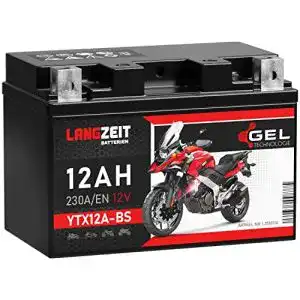 Motorradbatterie 12 V 12 Ah LANGZEIT Batterien YTX12A-BS GEL