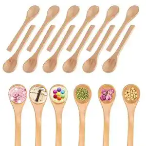 Holzlöffel FADACAI 40 Stücke Mini Kinder Kleiner Salzlöffel