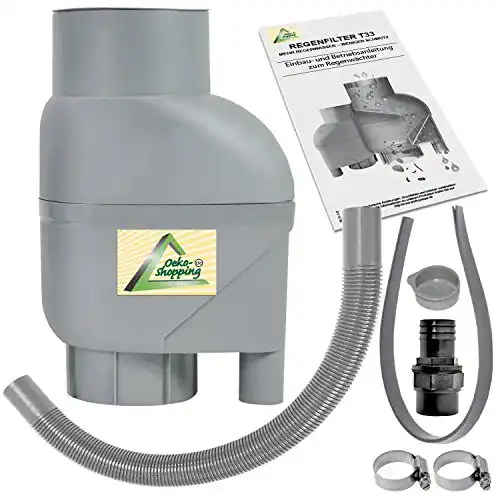 Regensammler AMUR Fallrohrfilter T33 braun/grau