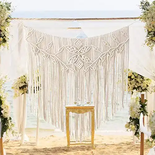 Makramee-Wandbehang Puninoto Boho, gewebt, Wandteppich