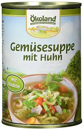Dosensuppe Ökoland Gemüsesuppe mit Geflügel, 6 x 400 g