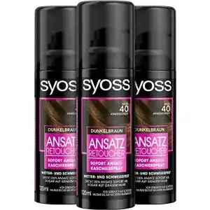 Ansatzspray Syoss Ansatz Retoucher dunkelbraun, (3 x 120ml)