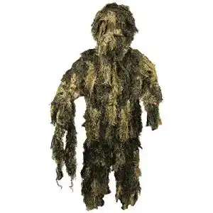 Tarnanzug MFH Ghillie Suit Jacke, Hose und Hut, Woodland, M/L