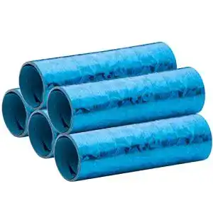 Luftschlangen PartyMarty Blaue Metallic im 5er Sparpack
