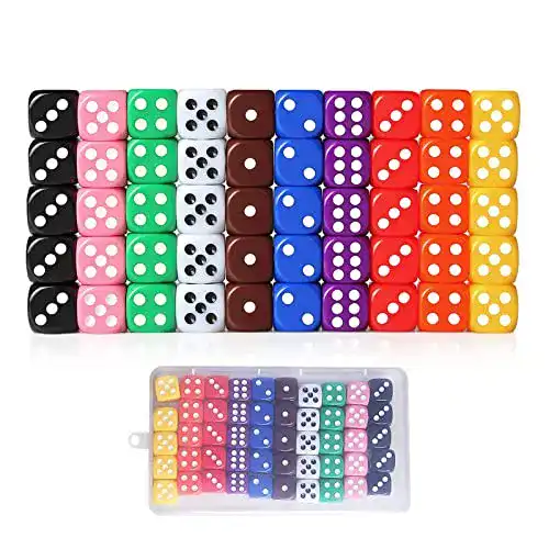 Spielwürfel Reccisokz Lvcky 50Pcs 6 Sided Bright color Dices