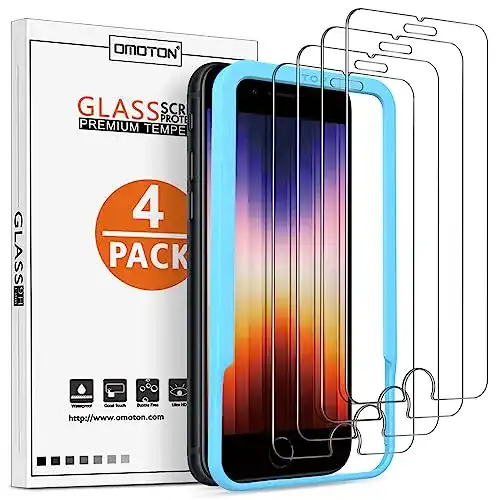 iPhone-SE-Panzerglas OMOTON 4 Stück Schutzfolie