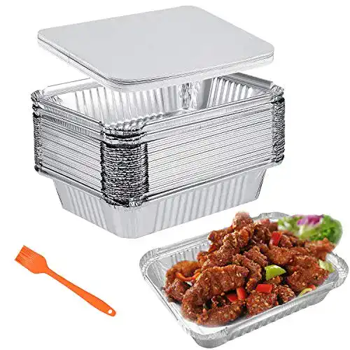 Aluschalen Efanty Grillschalen mit Deckel 30 Stück 1000ml Einweg