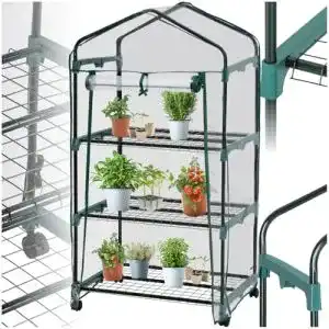 Gewächshaus TecTake 401862 mit 3 Ablagen, 69 x 49 x 133 cm