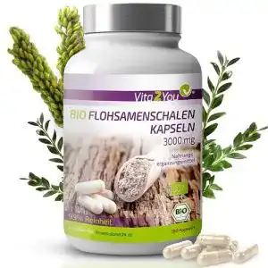 Flohsamenschalen-Kapseln Vita2You Flohsamenschalen 3000mg