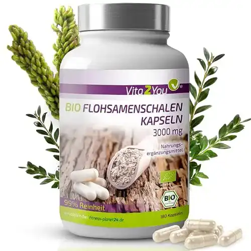 Flohsamenschalen-Kapseln Vita2You Flohsamenschalen 3000mg