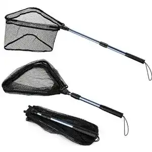 Raubfischkescher Magreel Kescher 174/99/80cm Angeln Fischer Netz Angelset faltbares Fischernetz Teleskop-Stangengriff Langlebiges Nylongeflecht