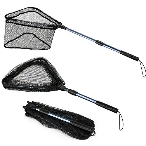Raubfischkescher Magreel Kescher 174/99/80cm Angeln Fischer Netz Angelset faltbares Fischernetz Teleskop-Stangengriff Langlebiges Nylongeflecht