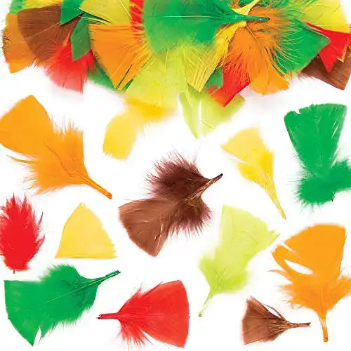 Federn zum Basteln Baker Ross Bastel-Federn in herbstlichen Farben