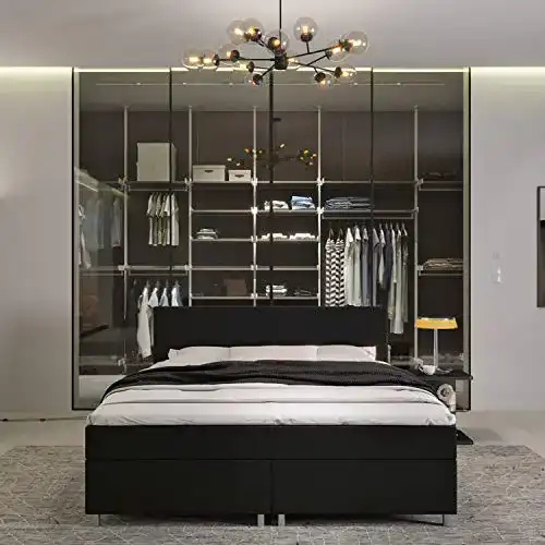 Boxspringbett INNOCENT ® P4, 160×200 in Schwarz Kunstleder