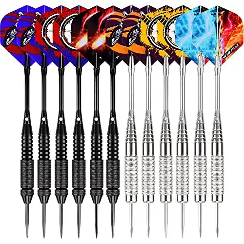 Steeldarts WIN.MAX Dartpfeile,12 Stück Steel Darts Pfeile Set
