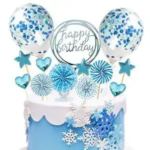 Torten-Deko BOYATONG Tortendeko Blau, Happy Birthday