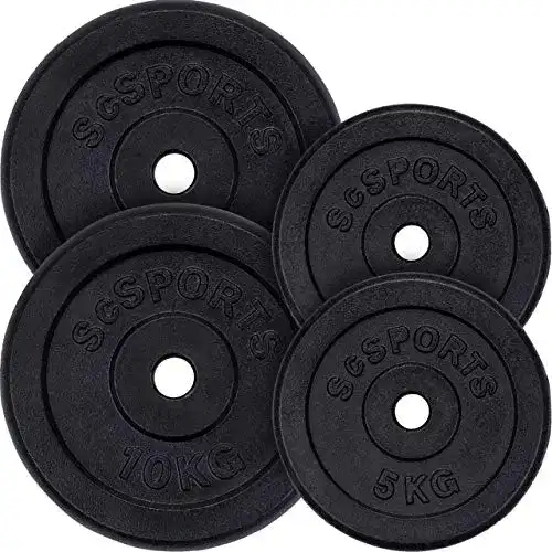 Hantelscheiben ScSPORTS 30 kg -Set 2 x 5 kg + 2 x 10 kg Gusseisen