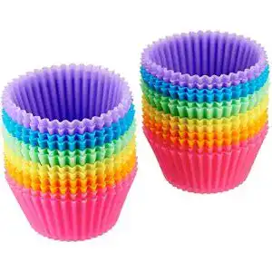 Muffinform Silikon Amazon Basics, Backförmchen aus Silikon, 24er