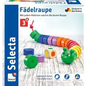 Selecta-Holzspielzeug Selecta 63005 Fädelraupe, mehrfarbig