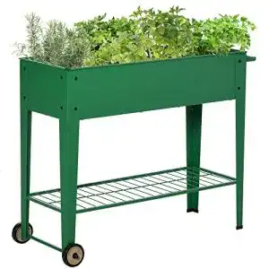 Hochbeet auf Rollen Outsunny Hochbeet mit Rädern und Regal