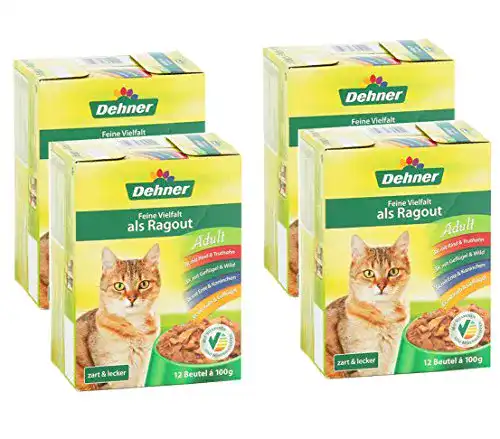 Dehner-Katzenfutter Dehner Katzenfutter, Multipack 4 x 12 Beutel